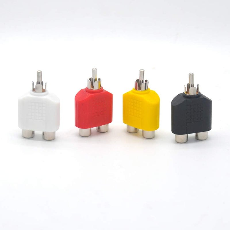 Pardarsey Padarsey RCA Y Splitter Adapter 2 Female to 1 Male for Audio Video AV TV Cable Convert, Piece of 4 - Image 2